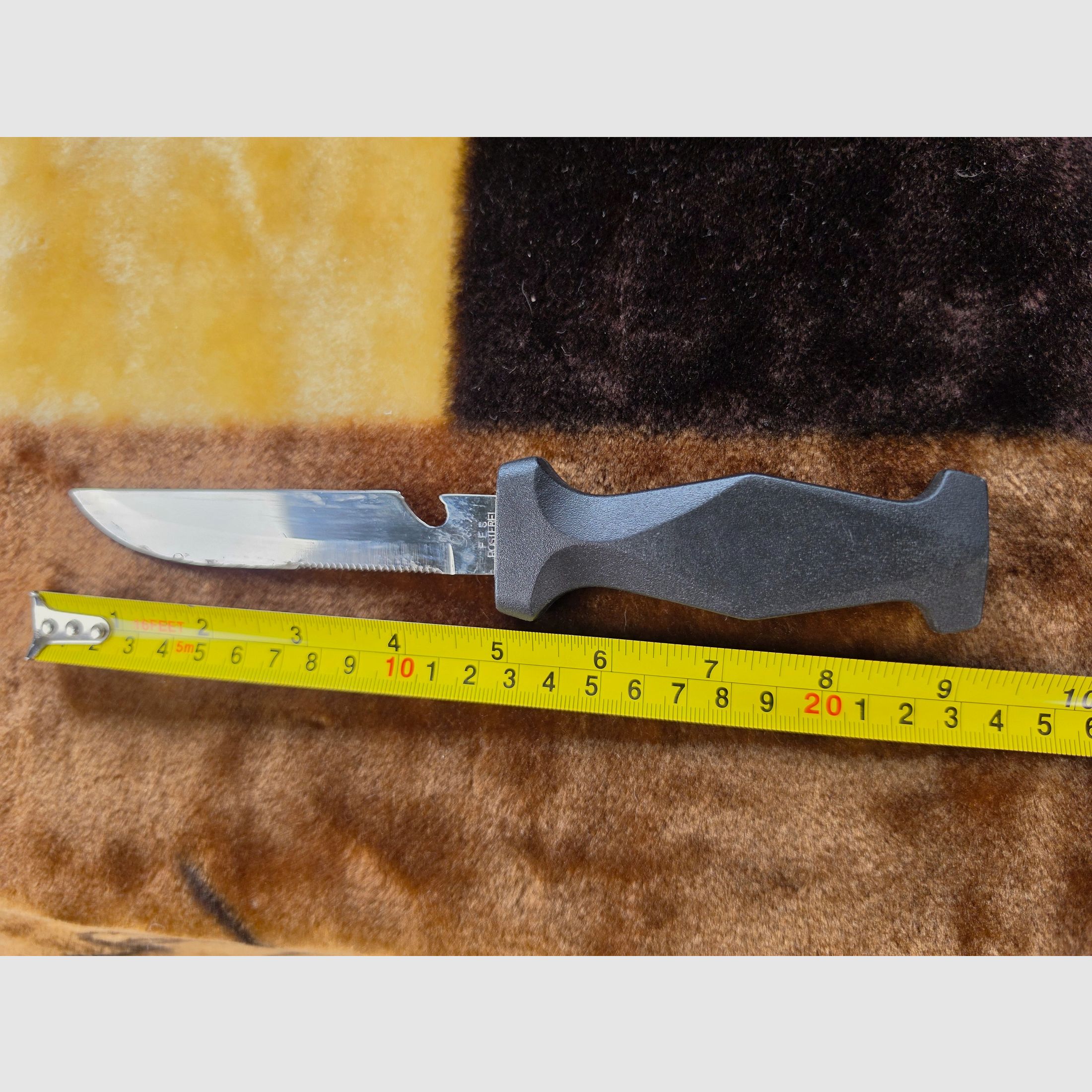 FES Rostfrei couteau de randonnée / couteau de scout avec lame partiellement dentelée & ouvre-bouteille, image 3 sur 4