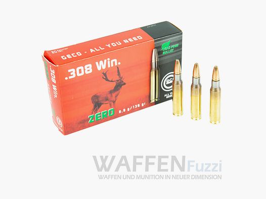 Geco Zero calibre .308 WIN. Munición de caza 136gr