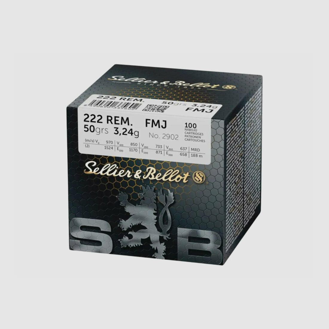 Sellier & Bellot .222 Rem FMJ 50grs / 3,2g