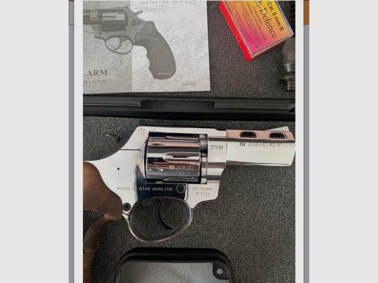 Zoraki R2 3“ 9mm R.K. Chrom mit Echtholz Griffschalen Neu