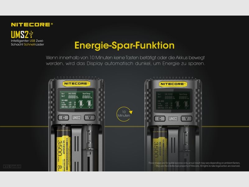 Nitecore UMS2 USB Schnell Ladegerät