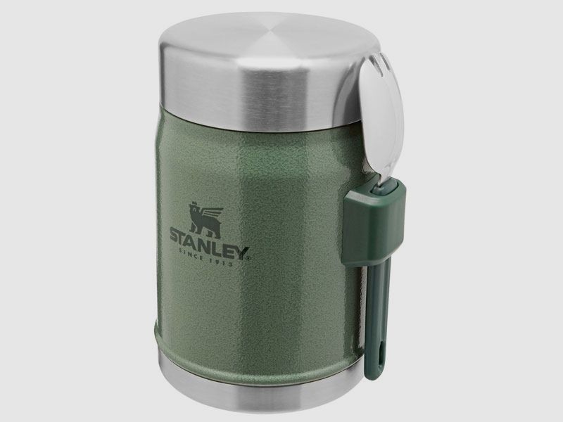 Stanley CLASSIC FOOD JAR + SPORK 414ml, Stahl 18/8, Spork,, Vakuumisolierung, Hammertone Green, Spülmaschinenfest