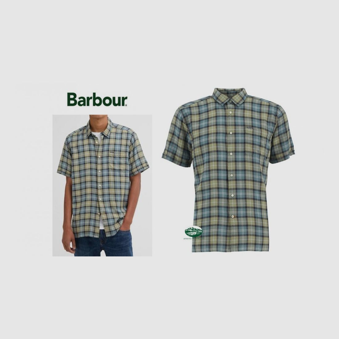 BARBOUR Midfield Koszula Krótki Rękaw Tartan Lato