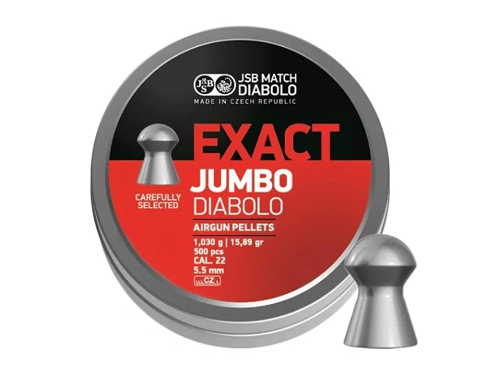 Diabolo JSB Exact Jumbo 5,51 mm, 500 pièces, tête arrondie (546246-500), image 1 sur 4