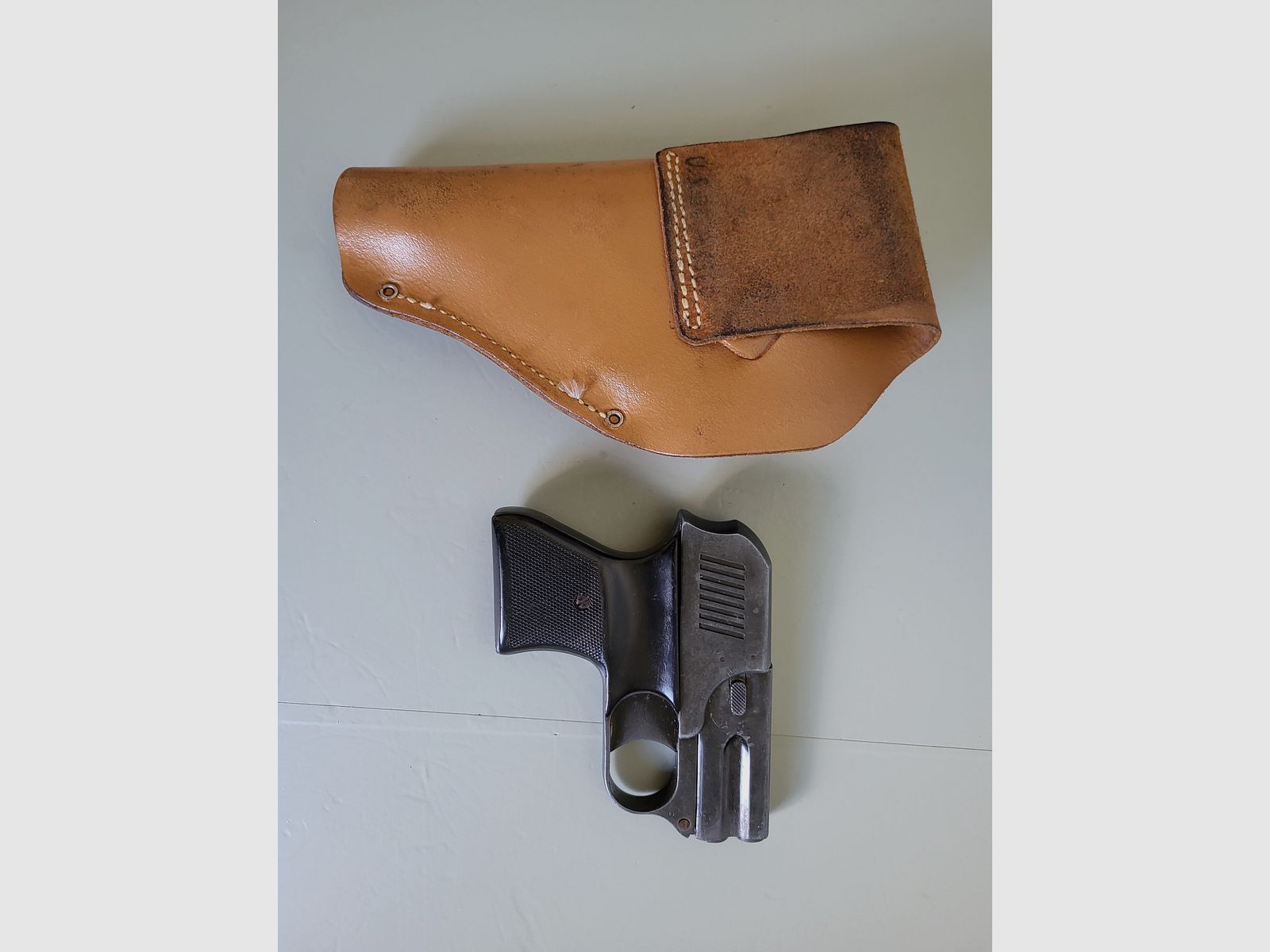 Coleccionista Pistola de gas Original EM - GE Gerstenberger & Co - Doble cañón - Derringer - Años 1950