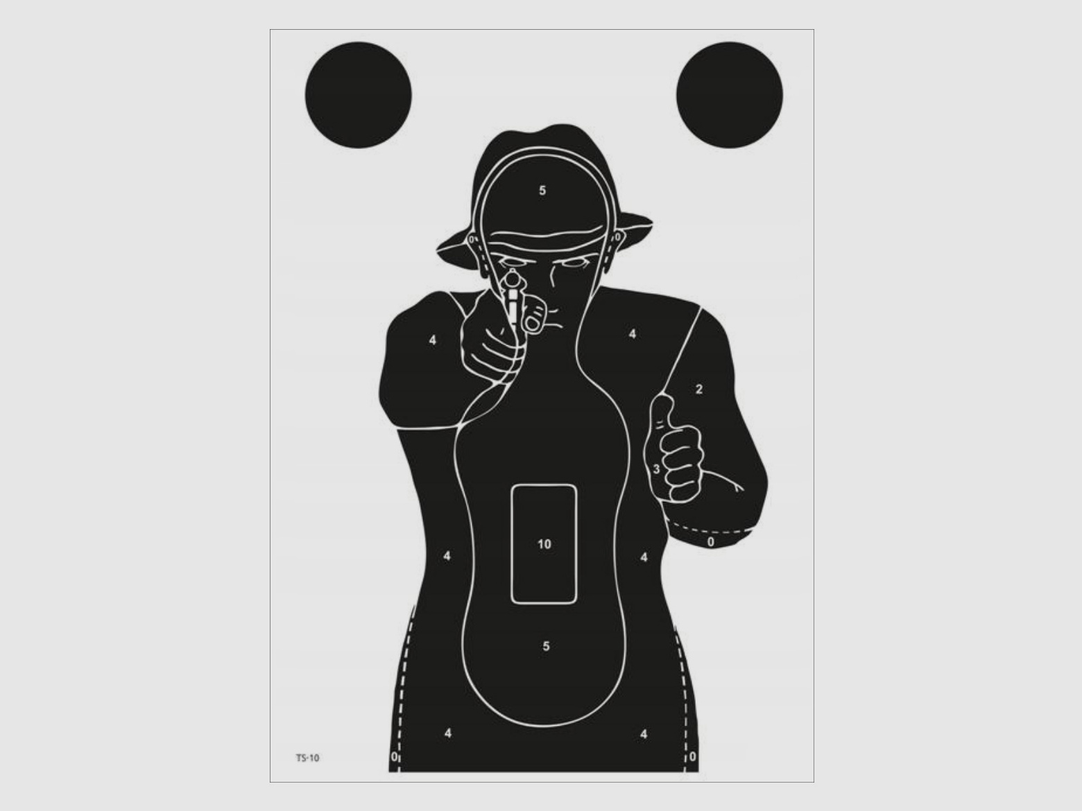 TS-10 Silhouette Zielscheibe – Schwarz, 10stk.