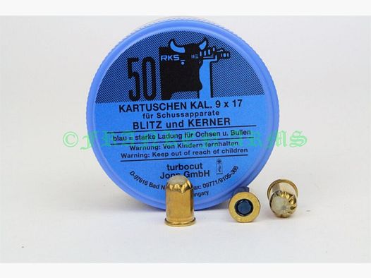 Viehbetäubungskartuschen	 9x17 Blau