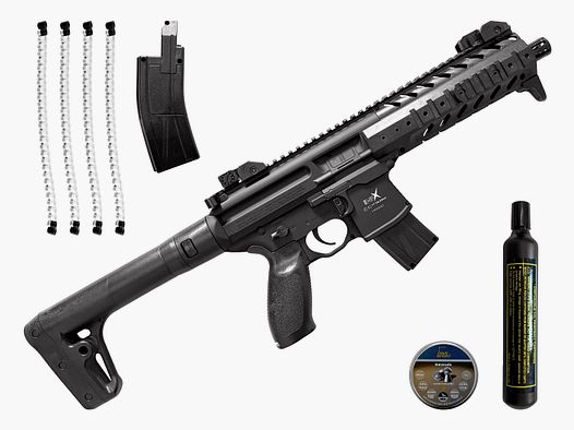 Sig Sauer MPX CO2-Luftgewehr 4,5mm Diabolo schwarz - 2 Magazine - CO2 Kapsel - 400 Kugeln - Neuwertig
