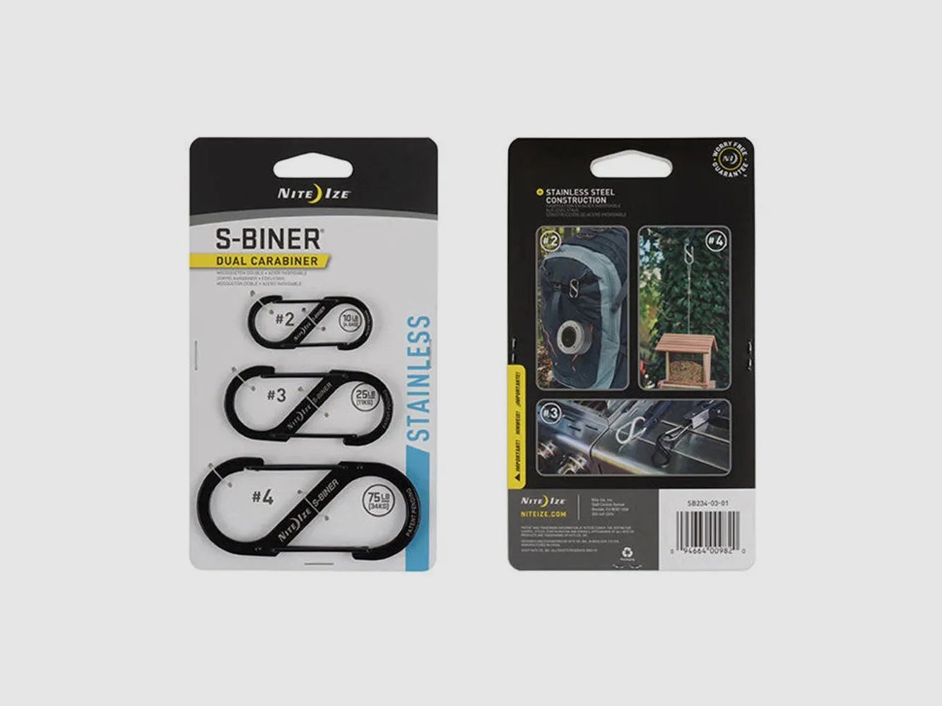 Nite Ize Nite Ize Karabiner S-Biner Gr.2/3/4 Edelstahl stainless 3er Pack