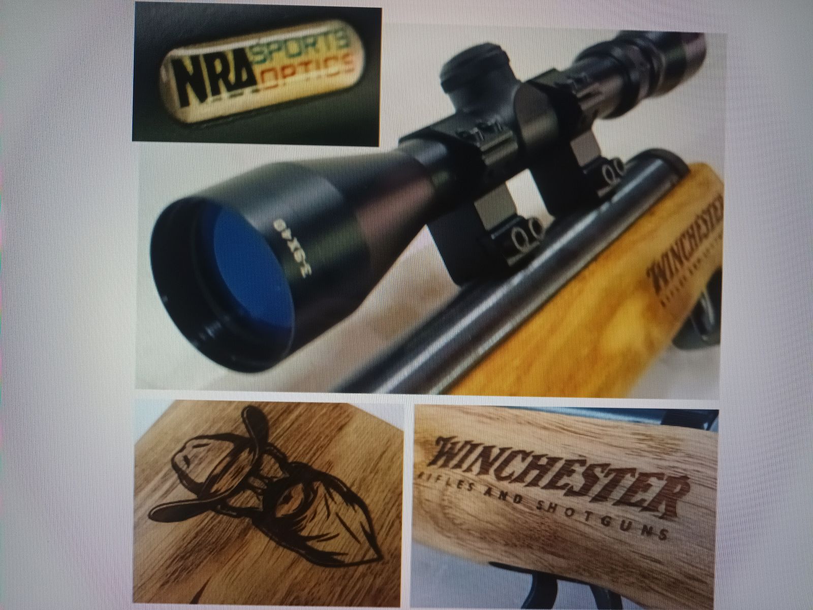 LUFTGEVÆR + kikkertsigte 3-9x40 __ ENKELTSTYKKE __ Winchester ,,SKÆFTE,, Motiv, billede 3 af 8