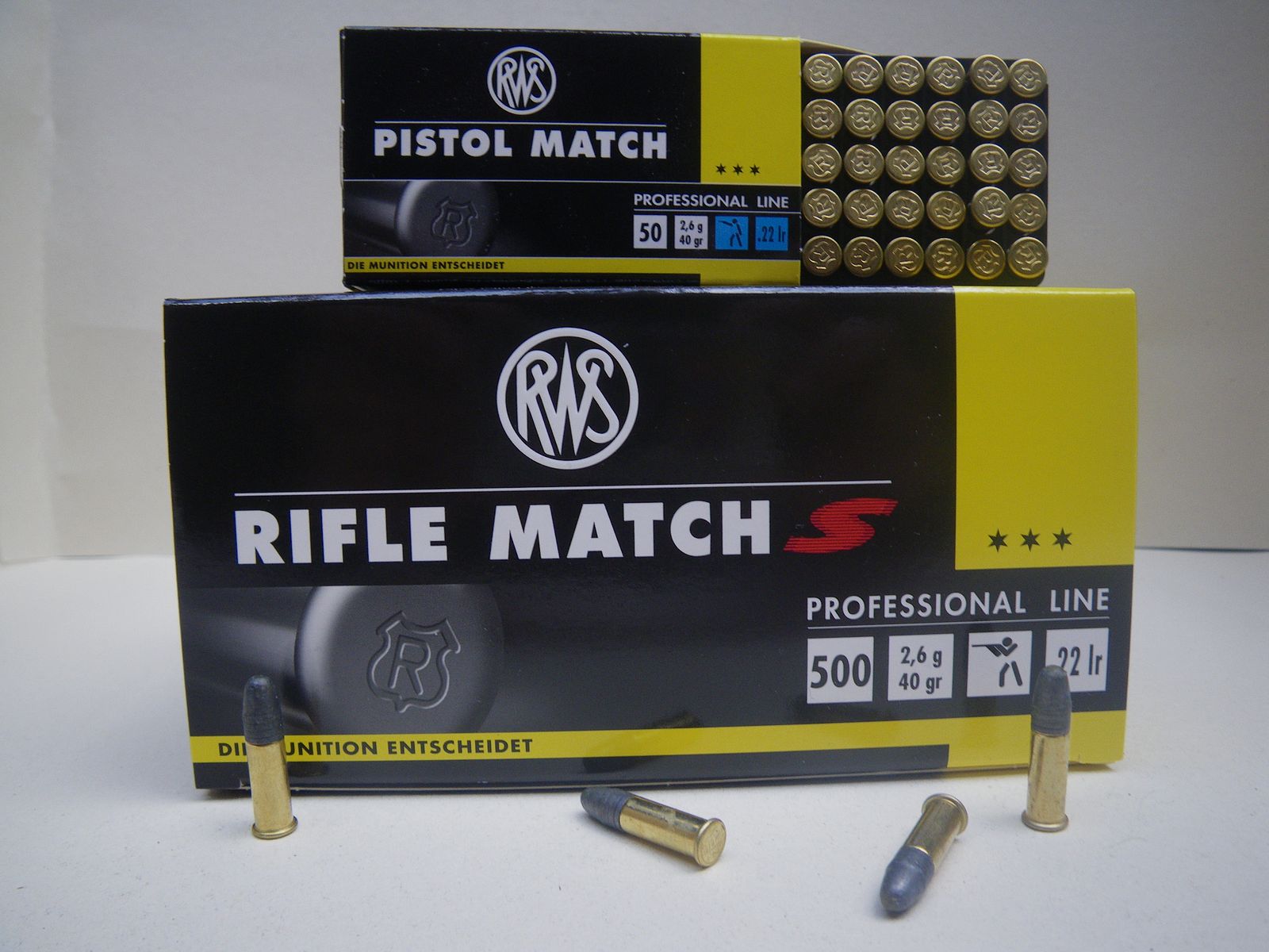 RWS Gewehrpatronen Match S 40 grains Kal. 22lr x 50, Bild 1 von 2