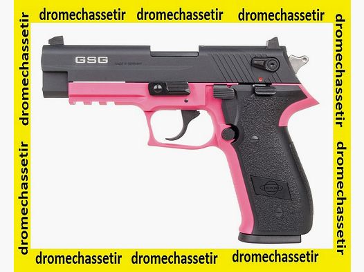 Pistolet GSG Firefly, cal 22lr, canon fileté , rose
