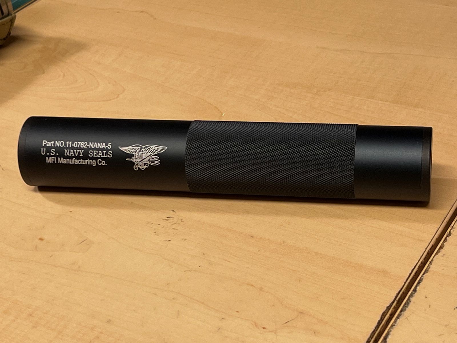 Decorative sound suppressor Navy Seal for Airsoft with M14 negative thread metal version black type 3