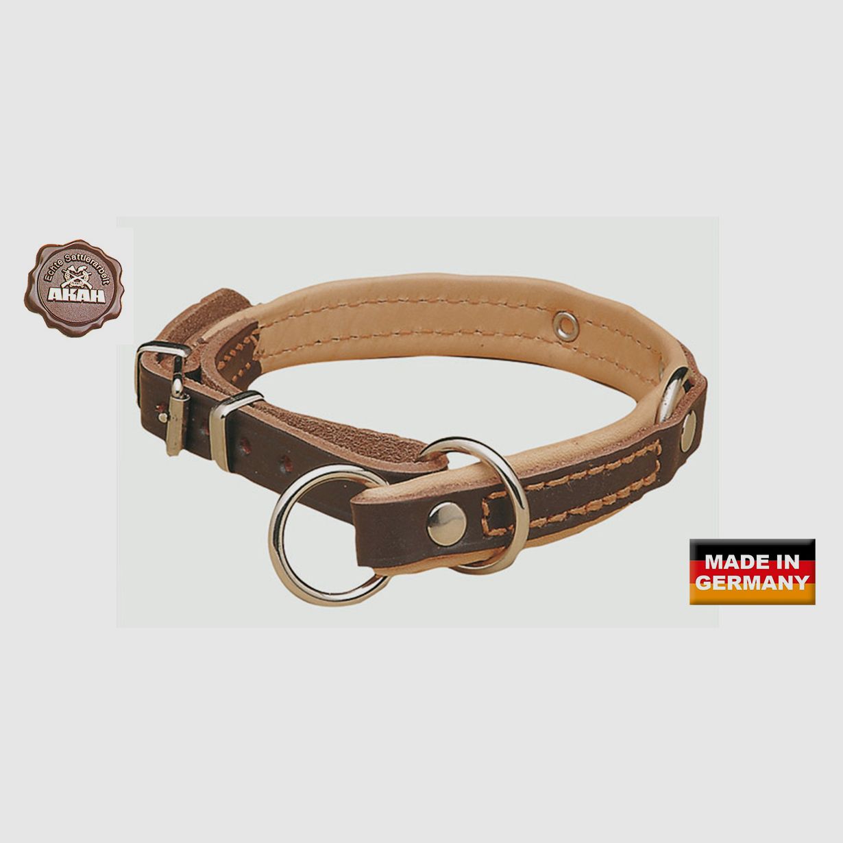 Halsung, braun, AKAH 40cm, Würger mit Begrenzung