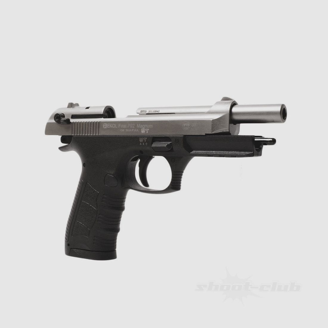 Ekol P92 Magnum Schreckschusspistole 9 mm P.A.K. Titan Platzpatronen-Set