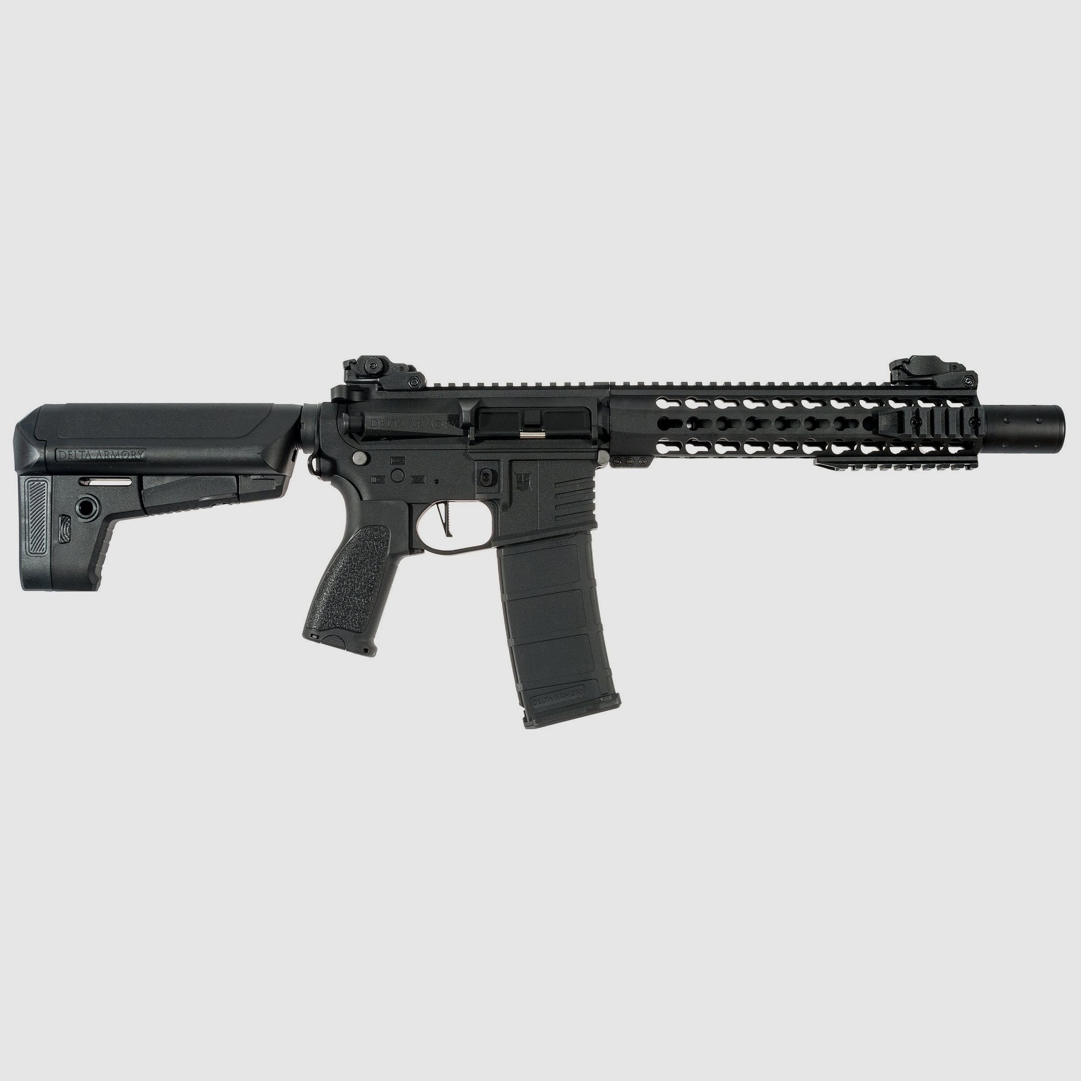 AR15 KeyMod 10 Zoll PREDATOR CHARLIE Schwarz S-AEG Softair Gewehr Frei ab 18 Jahren | Delta Armory