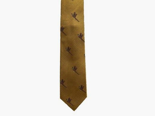 Lovergreen Krawatte Motiv Seidenkrawatte golden Fasan