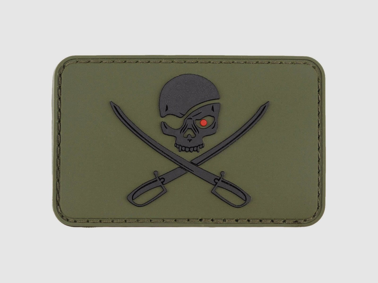 MFH 3D Klettapatch "Skull with Swords", oliv