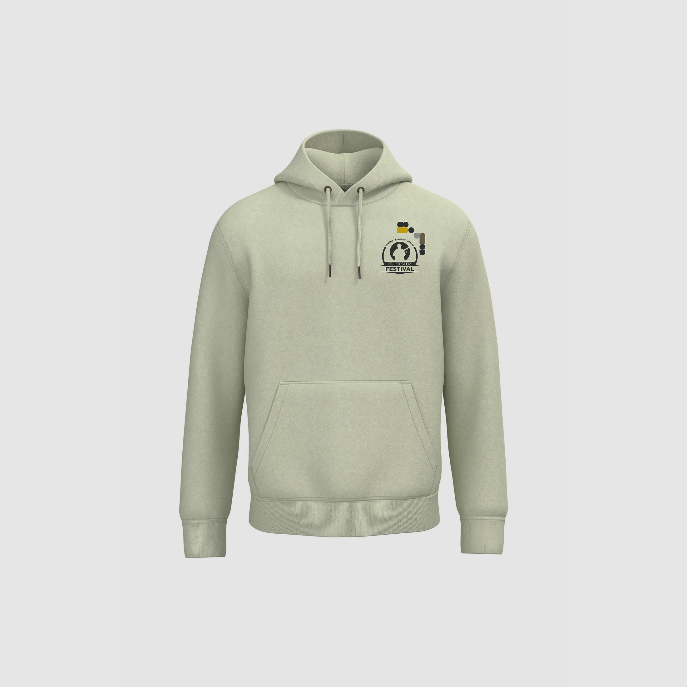 Geartester Festival Bio Hoodie, kleines Logo