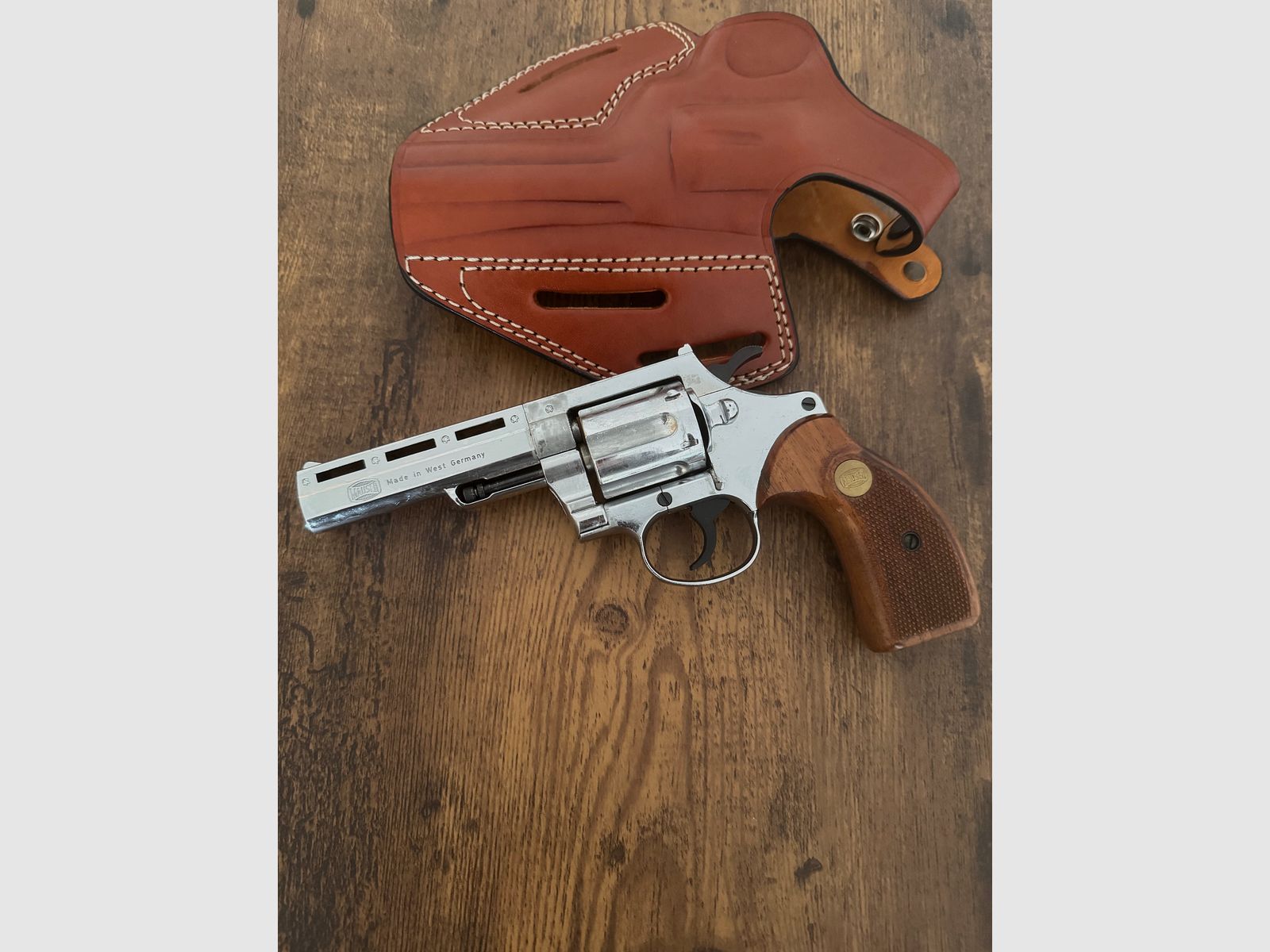 Mauser L100 9mm Chrom Rarytas! Z skórzanym dopasowanym kaburą