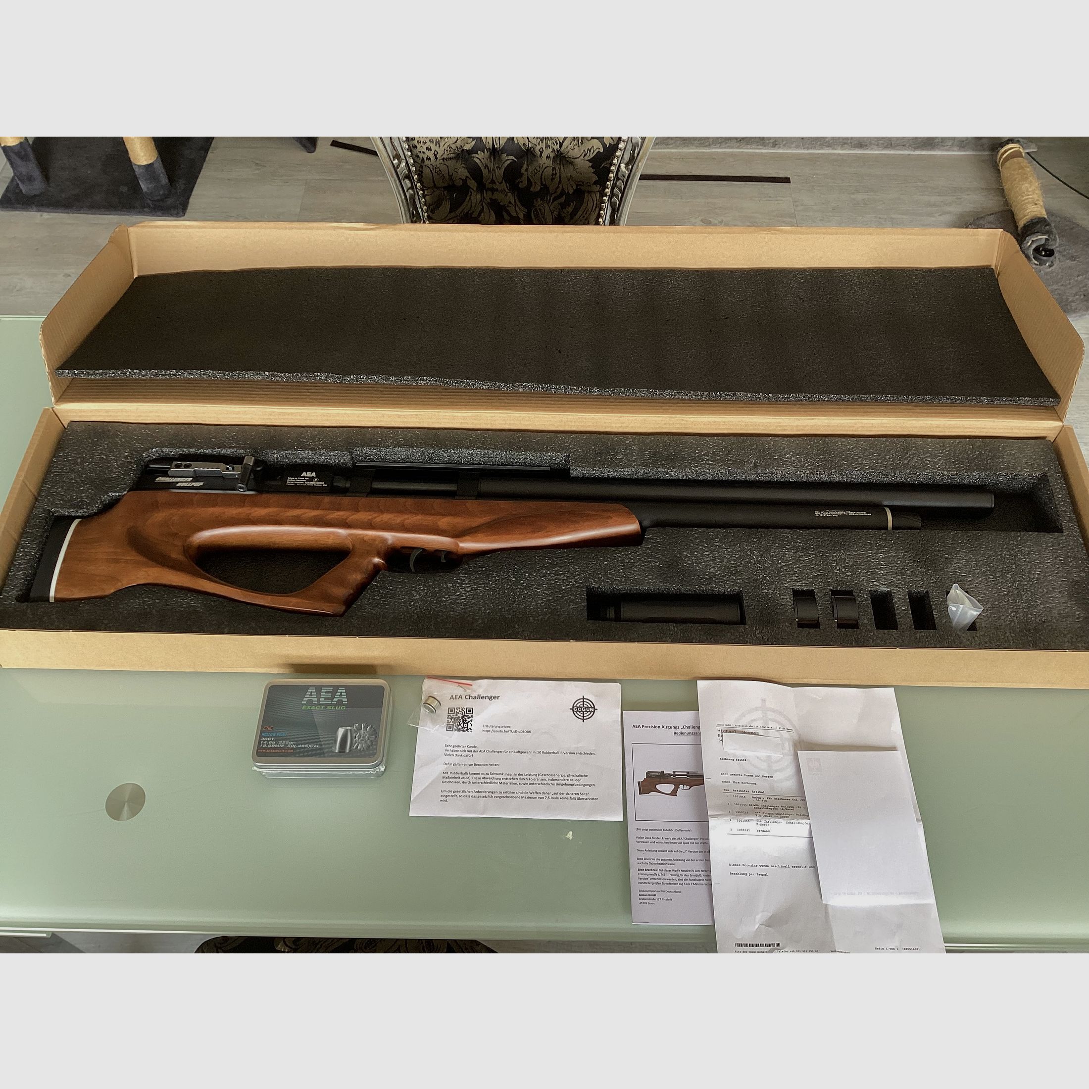AEA Challenger Bullpup mit Schalldämpfer + Kaufbeleg +Exportkit (F-Version)