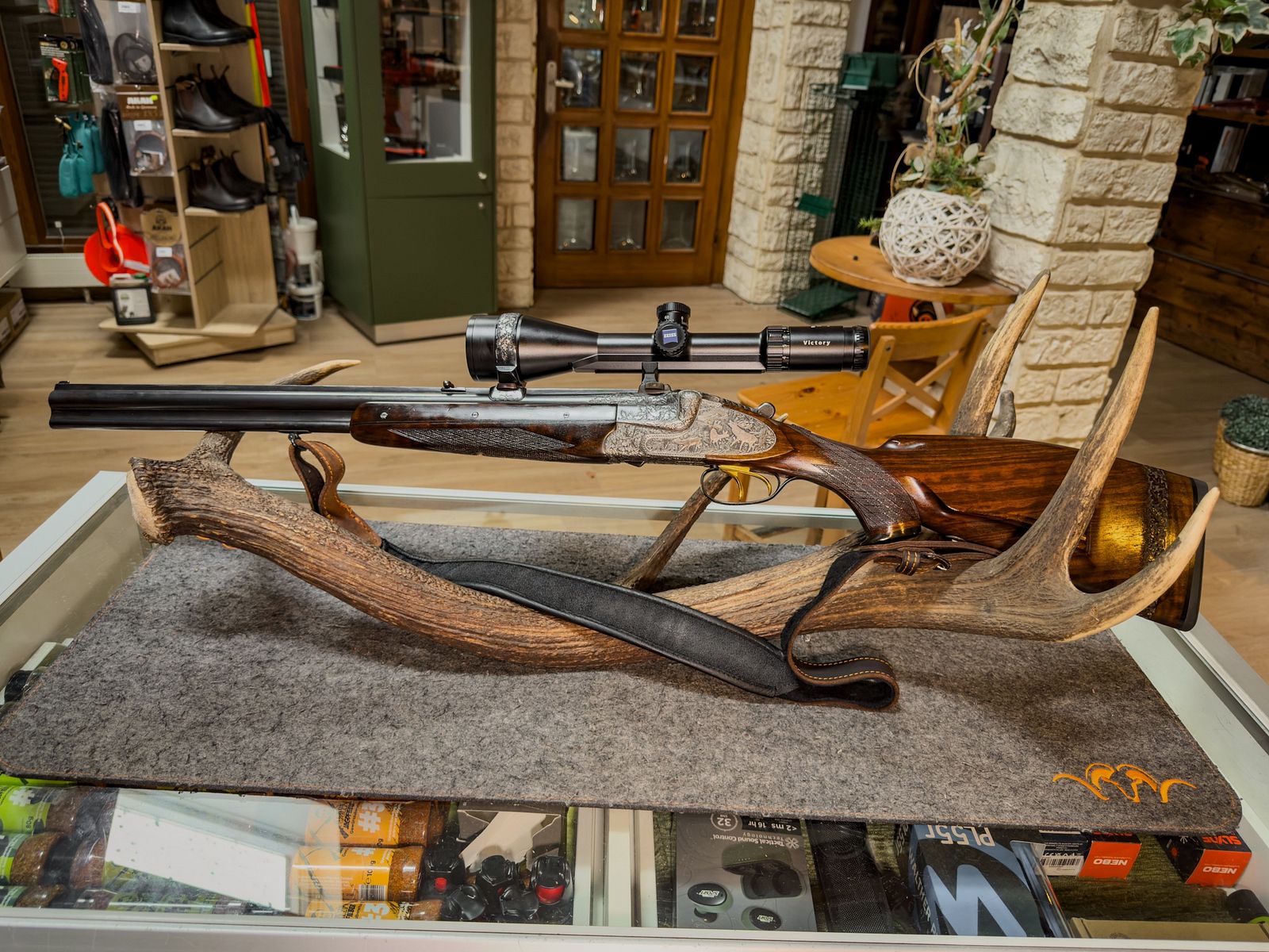 BBF 7X65R / 12/70 with 5.6×52 R insert barrel – from the possession of Gerhard Stauch (GDR) with interchangeable barrel