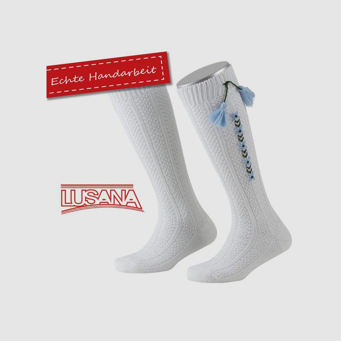 Calze per Bambini Lusana in Bianco/Azzurro/Verde