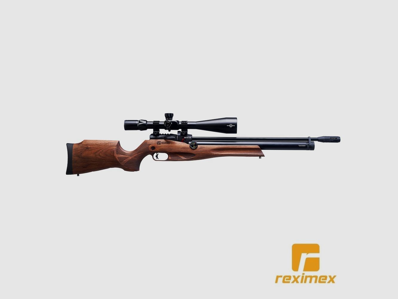 PCP-Gewehr Reximex Daystar Holz Kaliber 4,50 mm. 24 Joule.