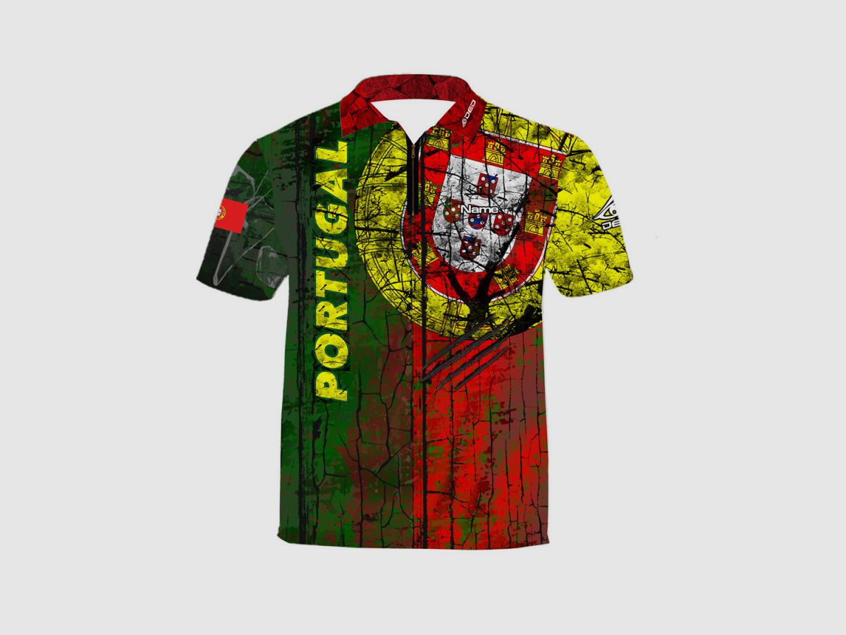 DED Portugal Theme Casual T-Shirt, Größe: XXS, Benutzerdefinierter Name: Mit Benutzerdefiniertem Namen, Kleidungstyp: Regulär (Herren), Bild 1 von 3