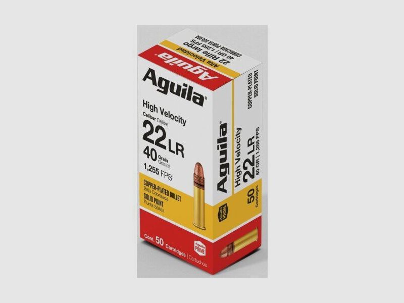 Munitions Aguila .22LR 40grs. HV SP
