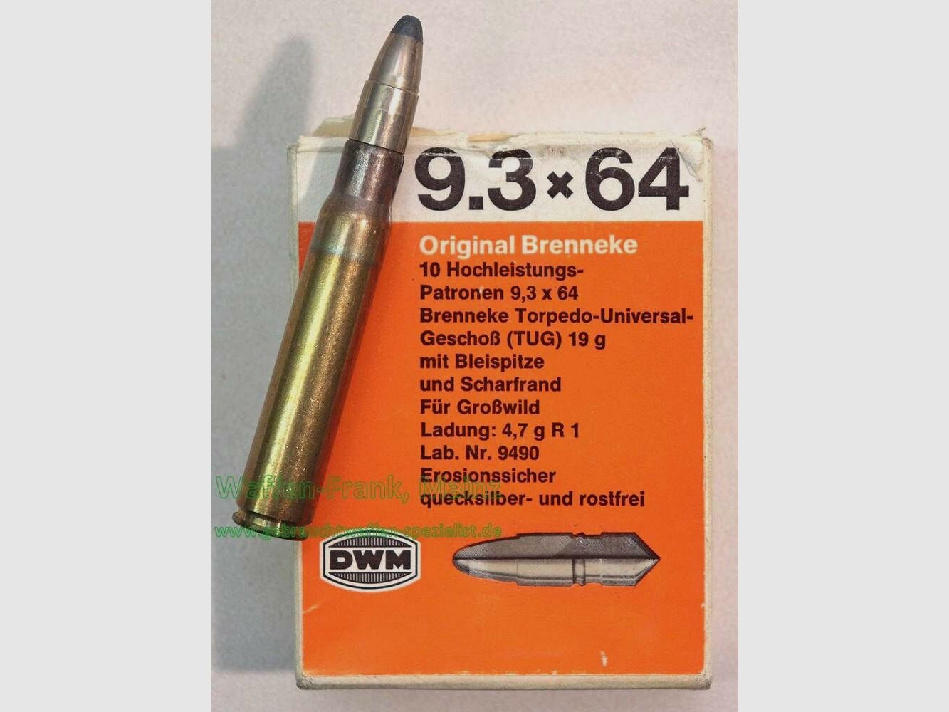 DWM, Karlsruhe rifle cartridges 9.3x64