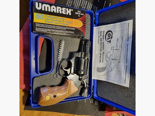 Colt Detective Spezial, brüniert, PTB 603, 2 Zoll, Holzgriff, zzgl. 50 Patronen