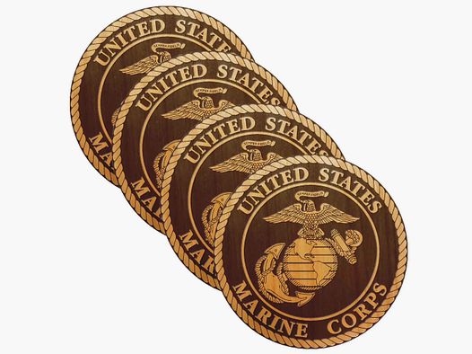 7.62 Design 7.62 Design Holzuntersetzer USMC Wood Coaster 4er Set