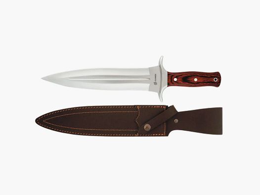 Dague de chasse pour veneur manche bois lame acier 24 cm ép 5mm