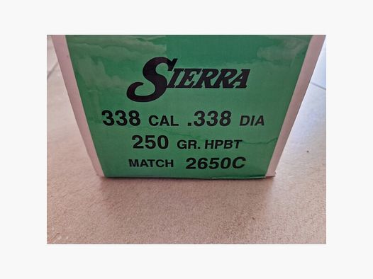 SIERRA GESCHOSS .338/.338 250GR HPBT MATCH 500 STÜCK