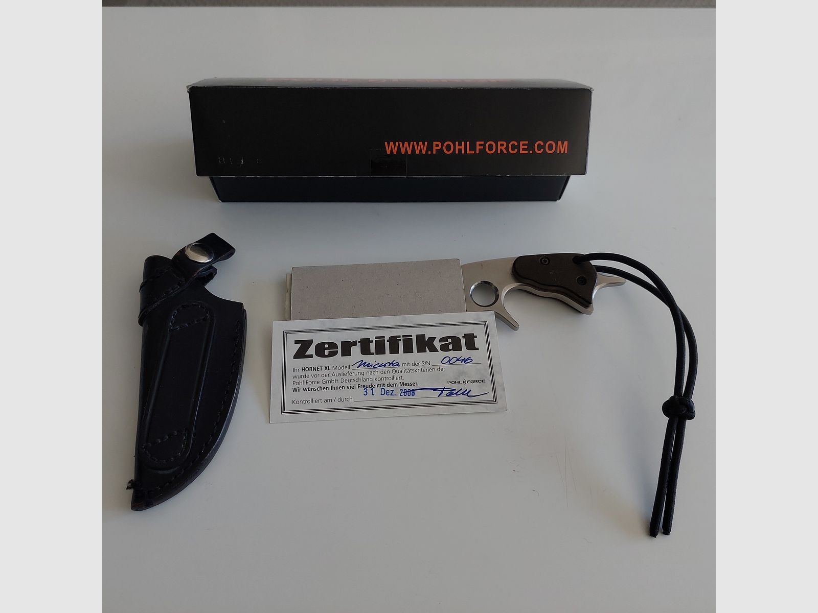 !!! ACHTUNG SELTEN !!!  Pohl Force Hornet XL Modell Micarta Nr.046 aus einer Sammlungsauflösung 