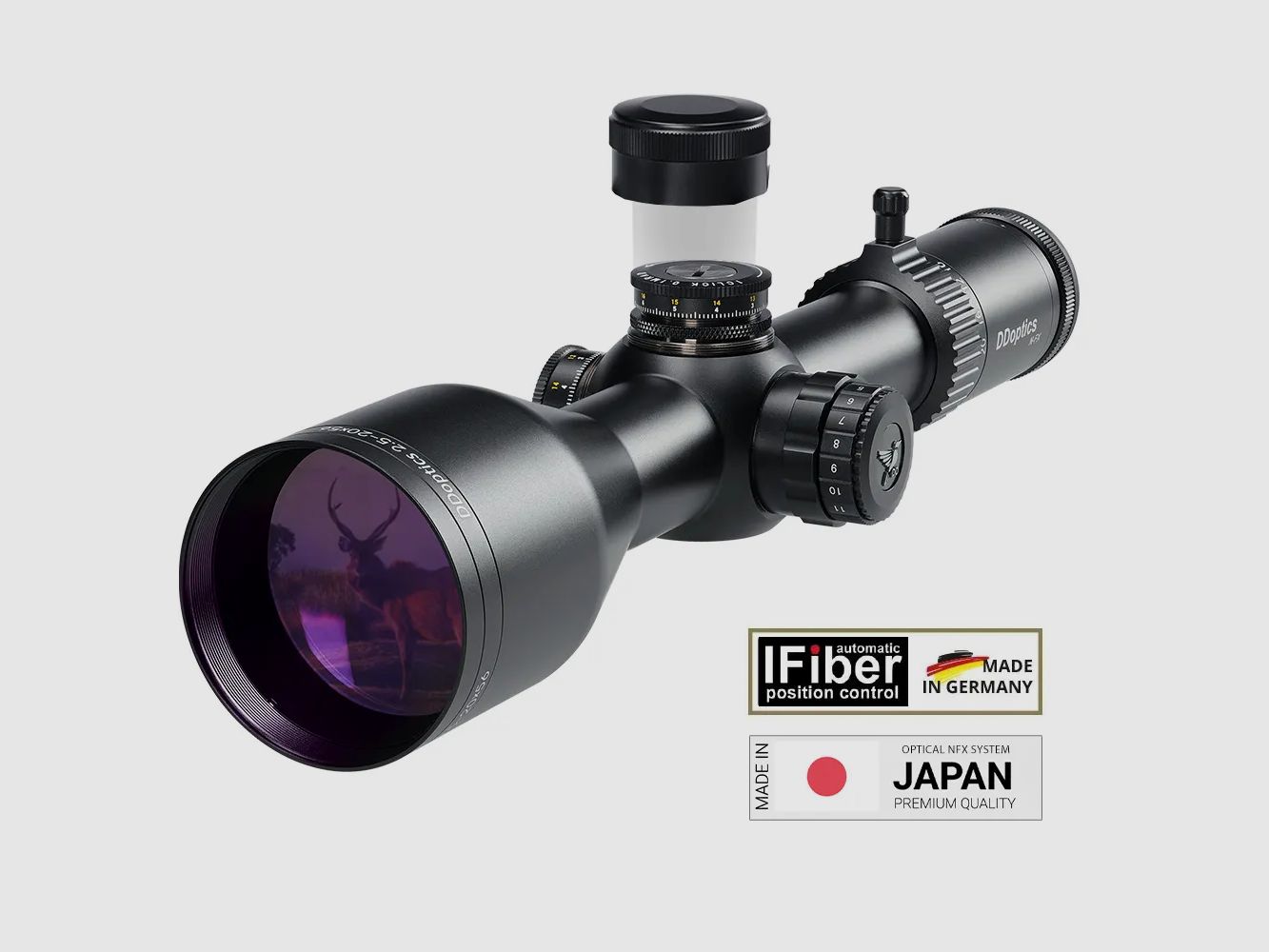 DDoptics Zielfernrohr | Nighteagle V8 2,5-20x56 NFX | Supershort | A4N | MRAD