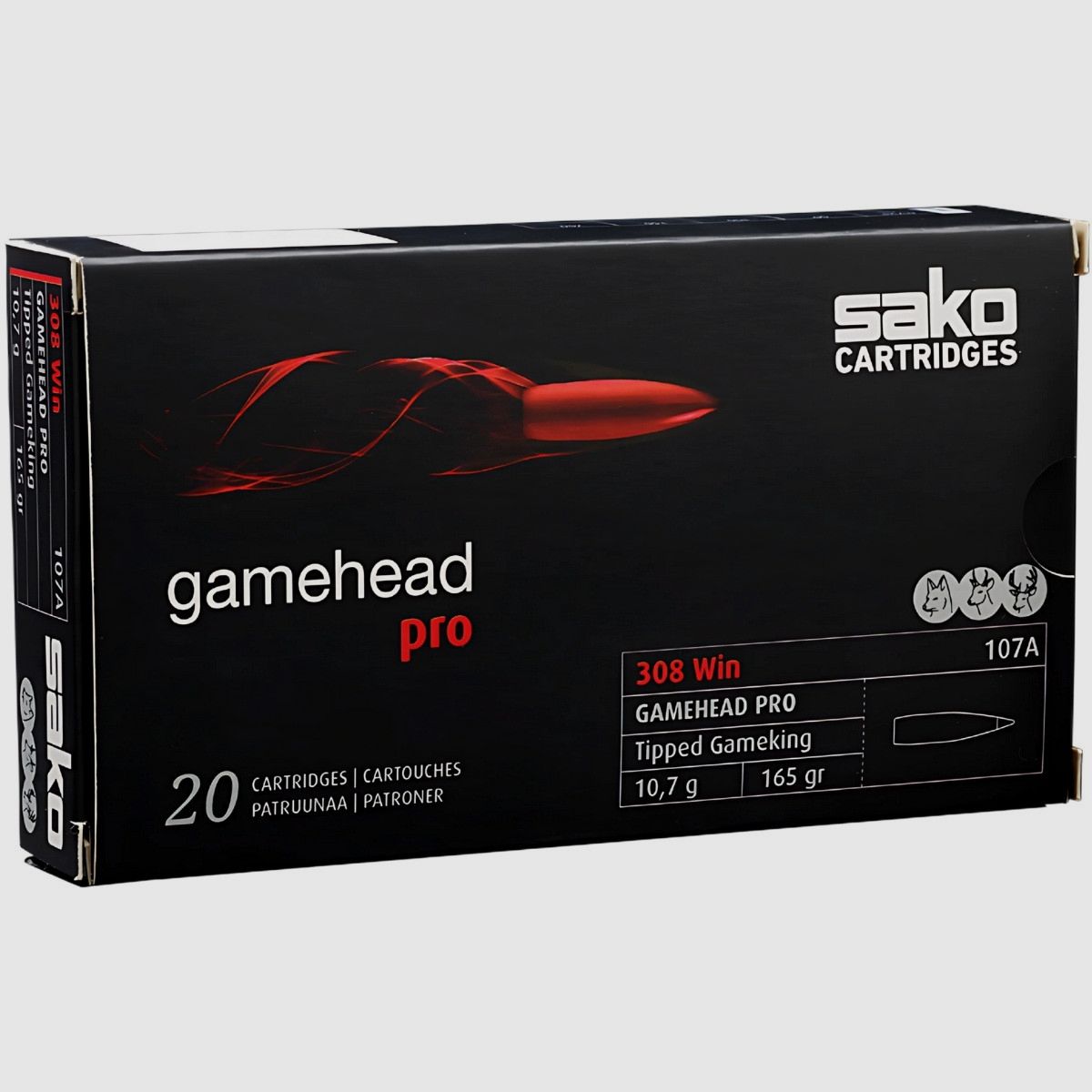 .308 Win Sako HPBT 107A Gamehead PRO 165gr/10,7g, image 1 sur 3