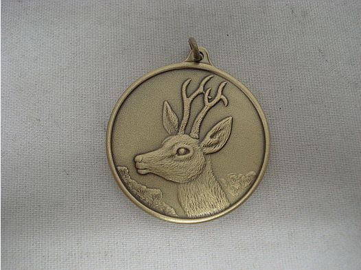 Jagdmedaille Rehbock-bronze - 40mm, Ring und Öse
