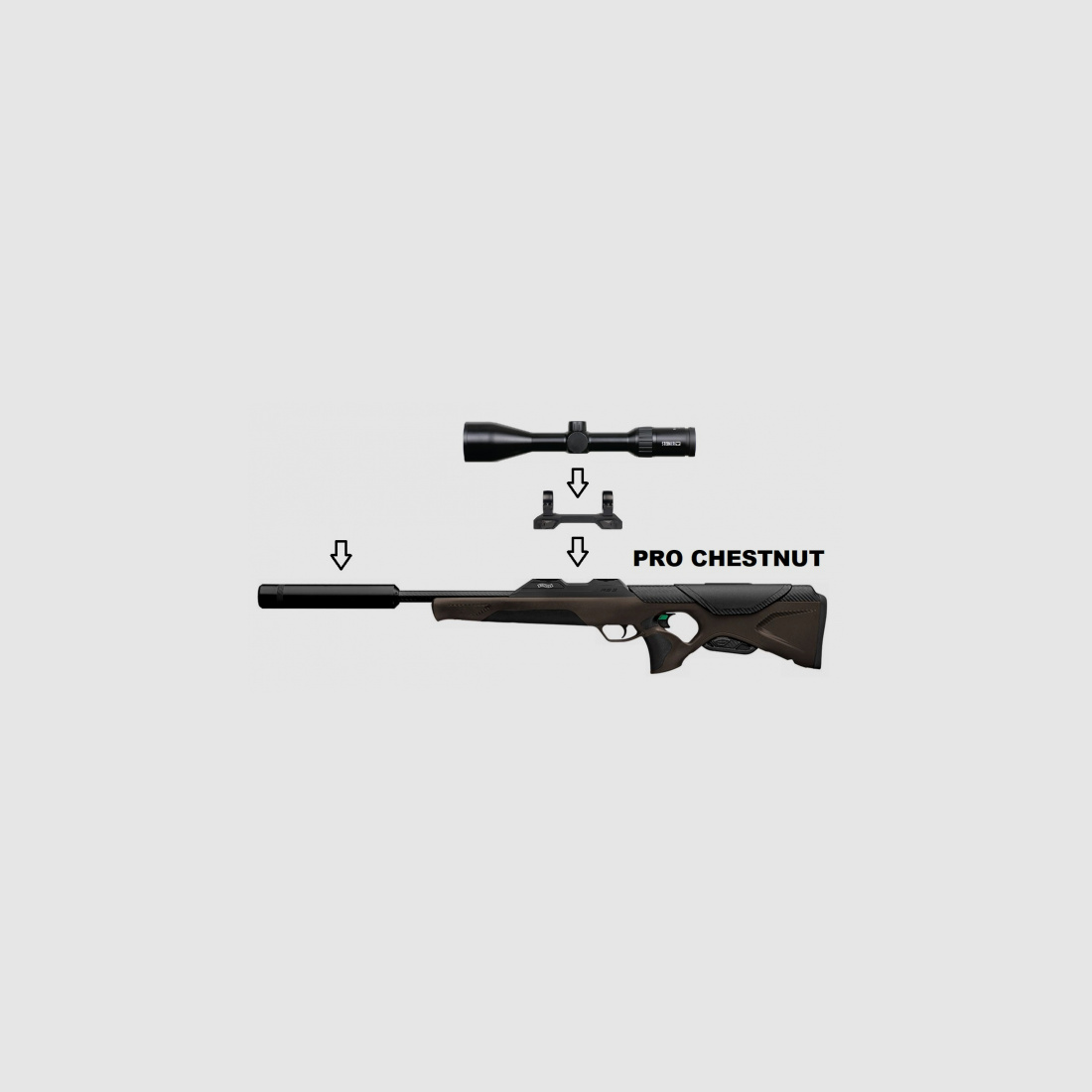 Walther RS3 Pro Chestnut + Steiner 3-12x56 + Schalldämpfer + ... / Komplettpaket