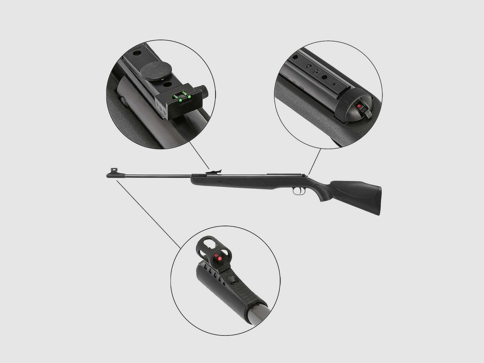 SET Diana Knicklauf Luftgewehr Panther 350 Magnum Kaliber 4,5 mm Diabolo (P18) + 1000 Diabolos + 100 Scheiben + Kugelfang