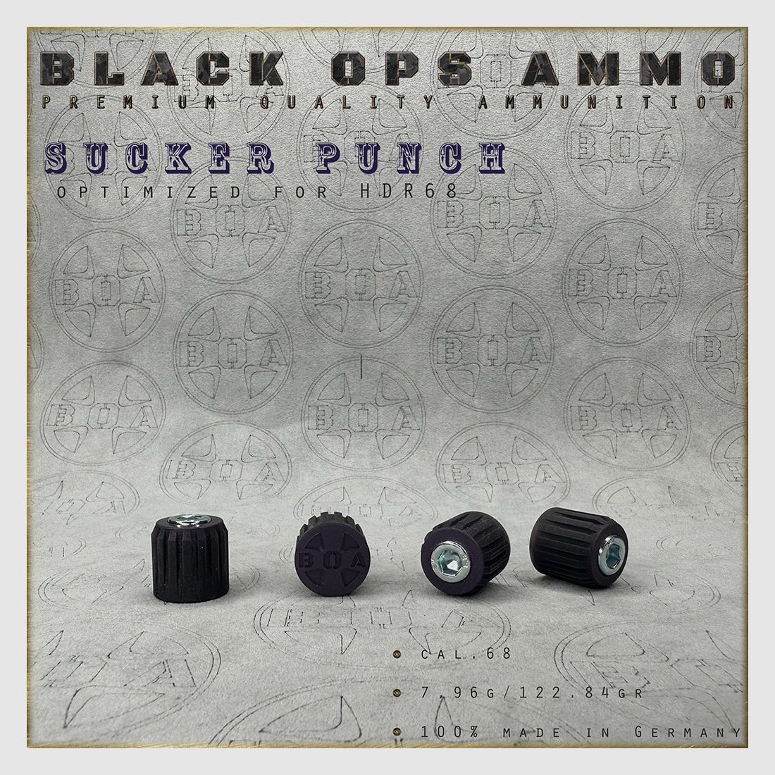 10x + 2 Sucker Punch BLACK OPS AMMO HDR 68 TR cal.68 Munizione T4E Umarex HDR68 TR68