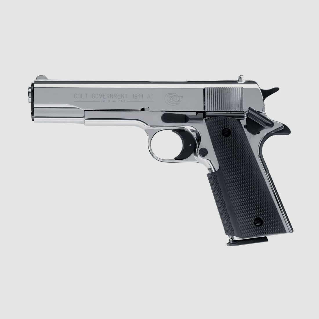 Colt	 Government 1911 Polished Chrome Schreckschusspistole