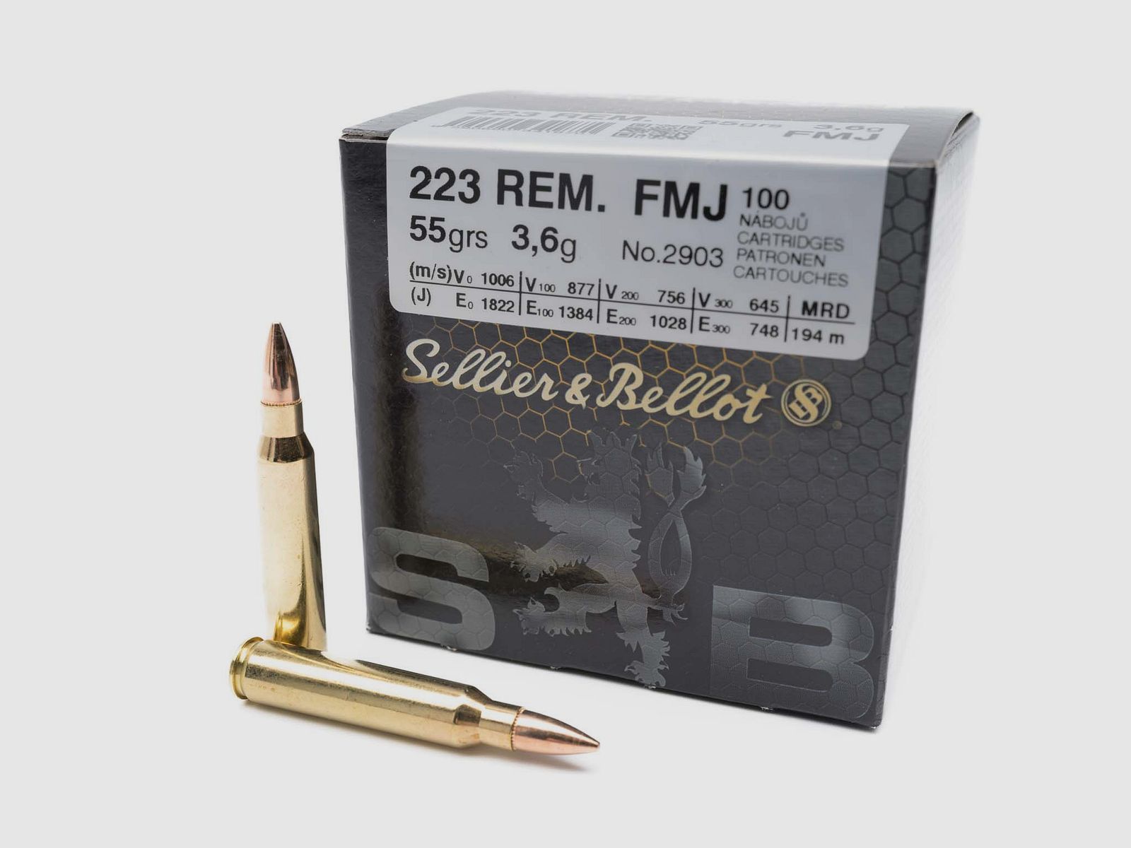 SELLIER & BELLOT .223 Rem. FMJ BT 55grs.