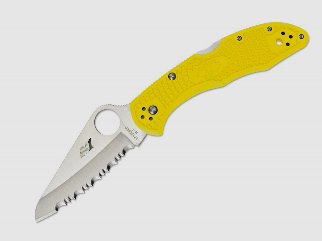 Taschenmesser Spyderco Salt 2 Yellow Serrated