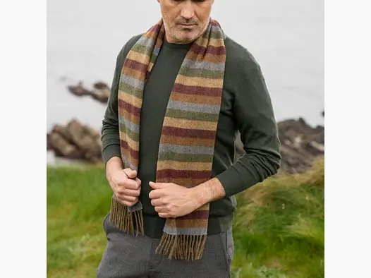 John Hanly lambswool scarf, multicolor stripe