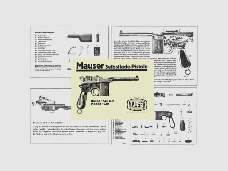 Nachdruck Bedienungsanleitung MAUSER C96 Modell 1930