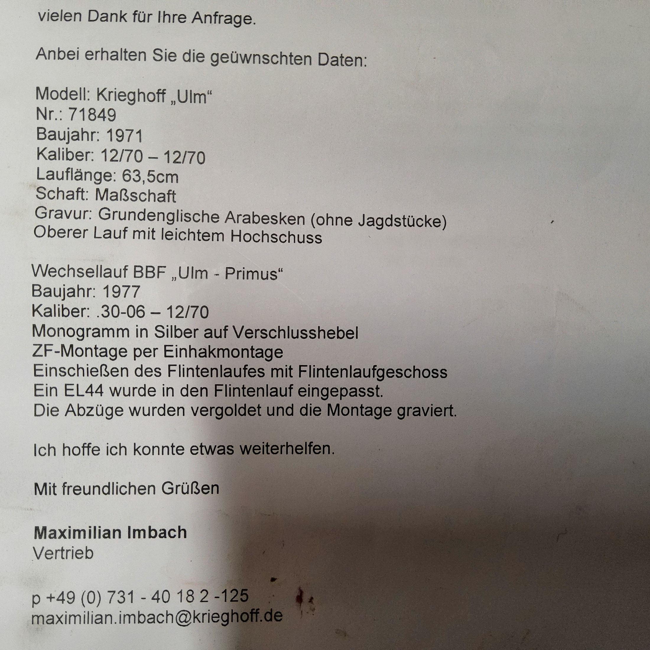 Krieghoff Ulm- Ulm Primus