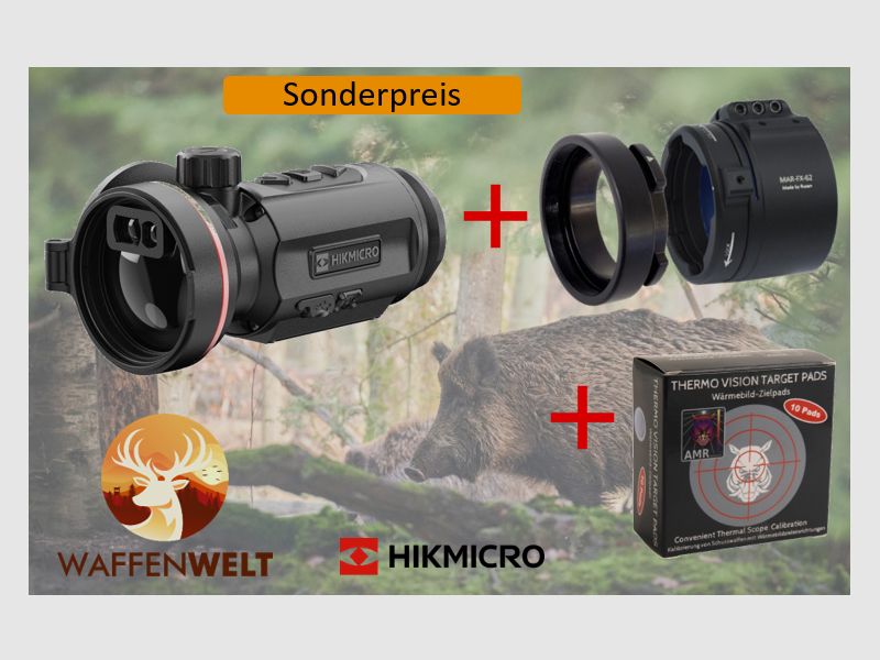 HIKMICRO Thunder TQ50CL 3.0 im Komplett-Set mit Rusan MAR Adapter & Wärmebild-Zielpads