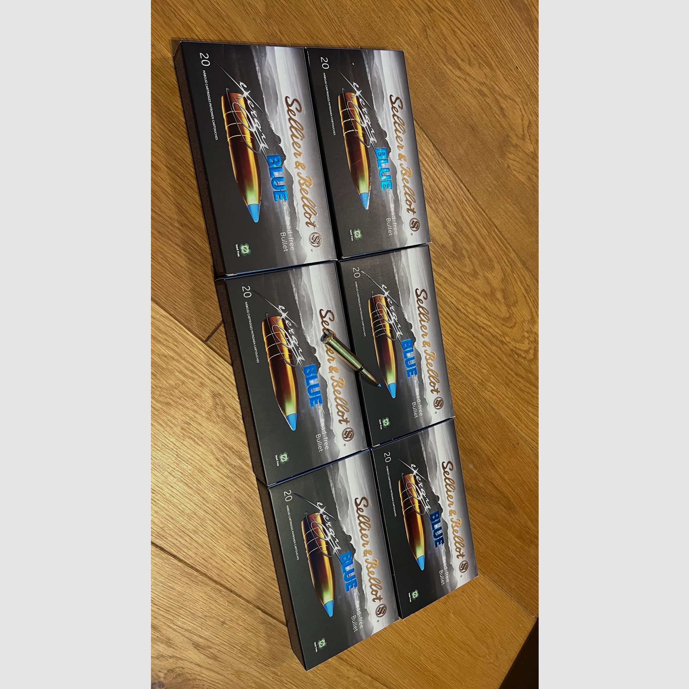 6x (neu) Sellier & Bellot 7x57 R tipped eXergy blue 9,7g/150grs. , Bild 1 von 2